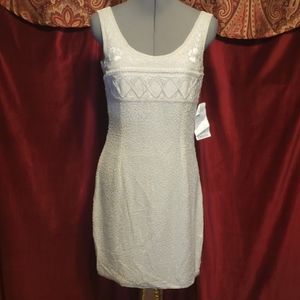 Formal White/Iridescent Beaded Short Dress